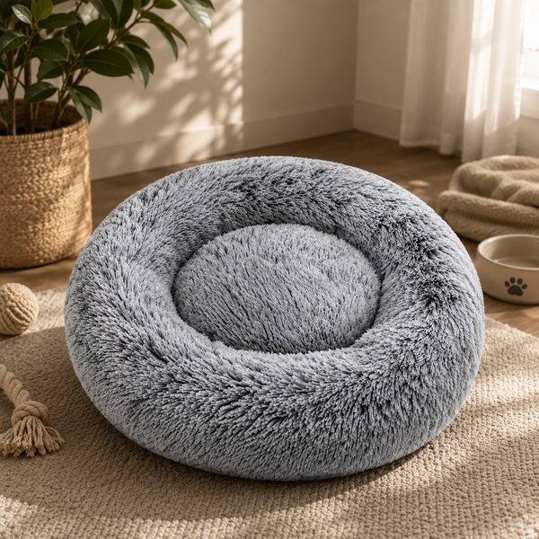 Fluffy Round Pet Bed — Dogs & Cats