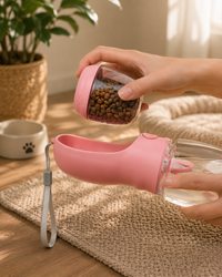 2-in-1 Travel Water & Food Bottle for Dogs & Cats