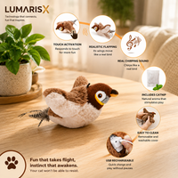 Interactive Flapping Bird Cat Toy — Touch Activated