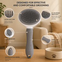 Self-Cleaning Grooming Brush — Dogs & Cats